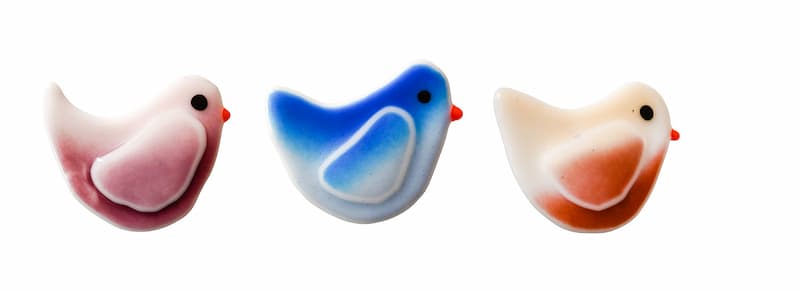 Fused glass chick magnets