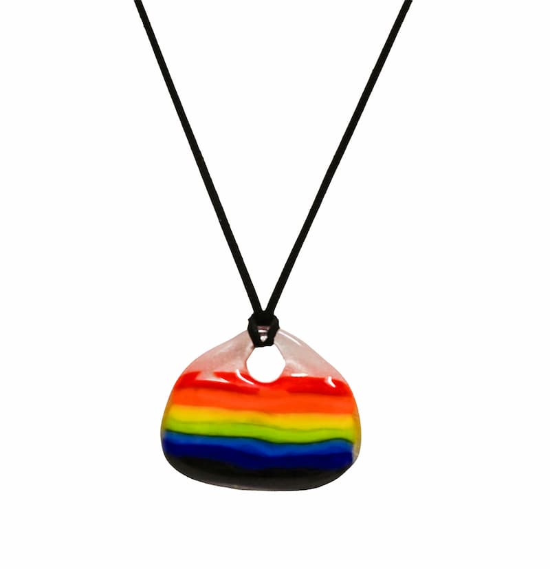 Fused Rainbow Pride Pendant