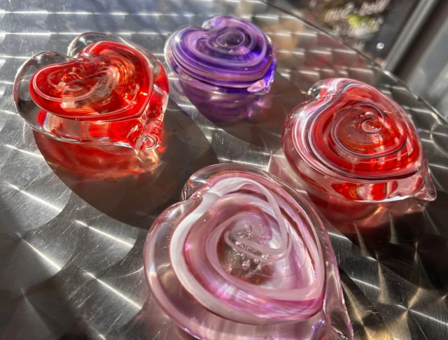 Now through the month of February, with the help of our professional glassblowers, you will sculpt hot, molten glass into heart-shaped paperweights. Five years or older. $60 per person. Reservations are required by phone (513-751-3292), email (neusoleglassworks@hotmail.com), or in person. Scheduled in 30-minute increments. Payment is required at the time of scheduling. Available for pick-up in approximately seven days. #neusoleglassworks #glasshearts #hearts #glass #valentines #love #nonprofit #cincinnati #northernky