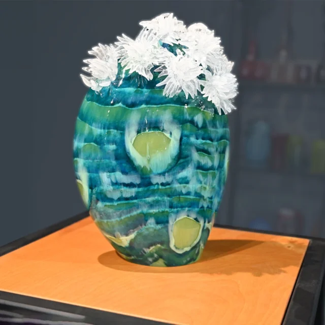 Some of the finished pieces @karen_willenbrink_johnsen in our gallery for the next month! #neusoleglassworks @glasssculpting @glassblowing