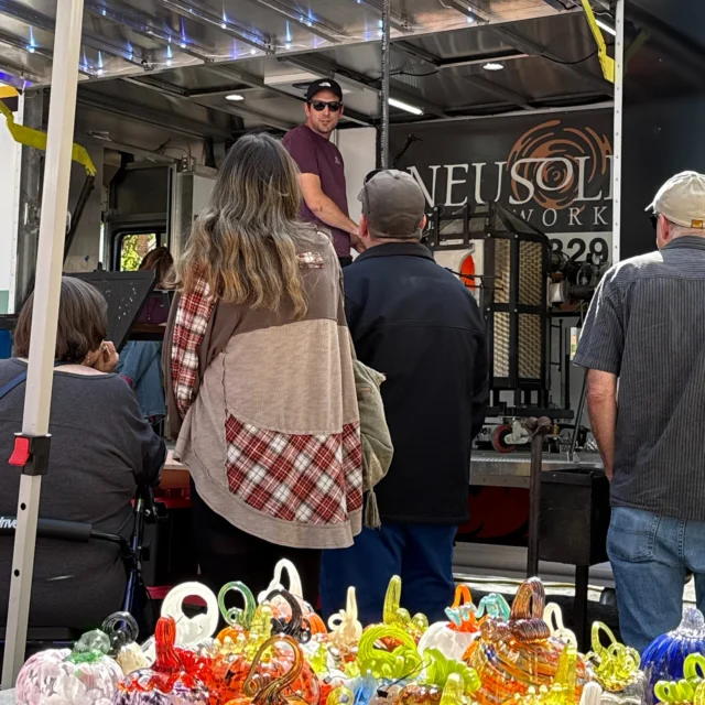 October 9 - 11, 2026
Fri, Sat: 11:00am-10:00pm
Sun: 11:00am-5:00pm
Join us for Hamilton's 15th Annual Operation Pumpkin & Art Festival. Celebratie autumn in style with food and crafts from vendors around Southwest Ohio. You will find giant pumpkins, live entertainment, a family-friendly atmosphere, and many costumes at this year's festival. We will be blowing glass and selling pumpkins along with other items. And we will have an enter to win a free glassblowing class for two.
#neusoleglassworks #operationpumpkin #hamiltonohio #ohiofestival #mobilehotshop